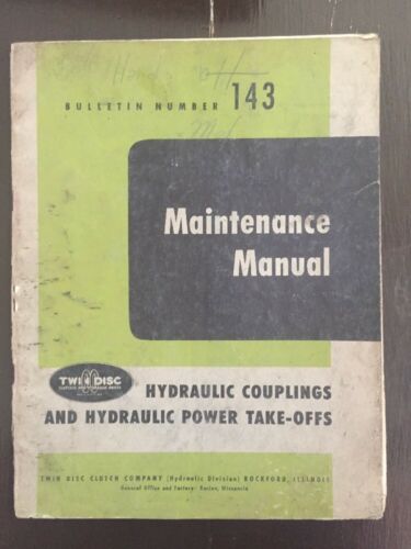 Twin Disc Hydraulic Coupling PTO Maintenance Service Manual HCB HCF HCS HUC HUS