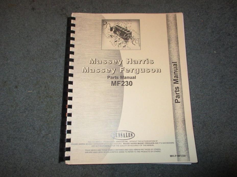 Massey Ferguson 230 Jensales Parts Manual MH-P-MF230