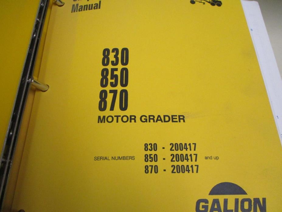 Galion 830 850 870 Motor Grader Service Repair Manual