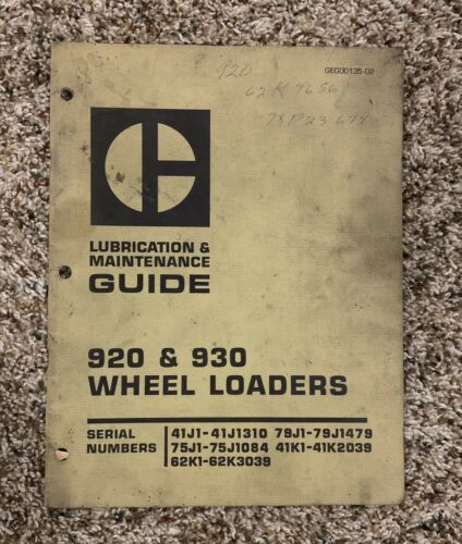 Caterpillar 920 & 930 Wheel Loader Lubrication & Maintenance Guide