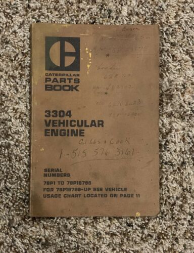 Caterpillar 3304 Vehicular Engine Book