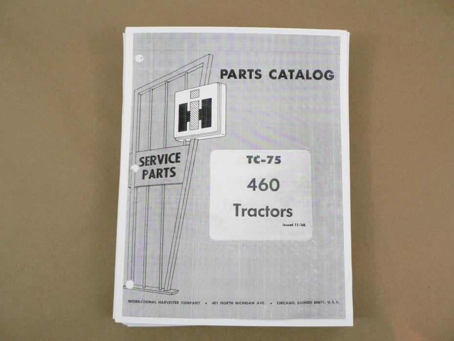 Service Parts Catalog International Harvester Farmall TC-75 460 Tractors