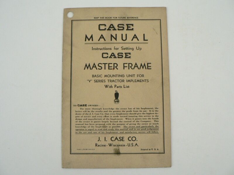 Vintage J.I. Case Master Frame “V