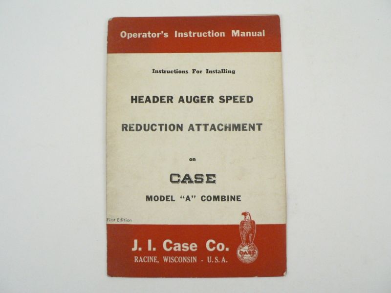 VTG J.I. Case Header Auger Speed Reduction Model “A