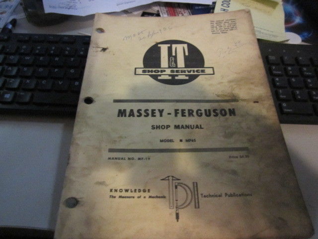 MASSEY FERGUSON MF 65  SHOP MANUAL  No. -19 used