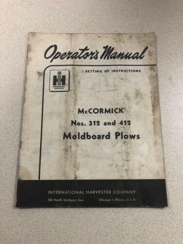 INTERNATIONAL IH 312 412 Moldboard Plow OPERATOR'S MANUAL