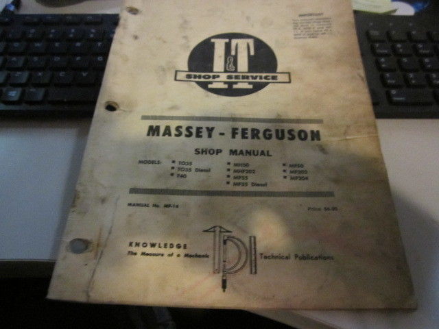 MASSEY FERGUSON MFTO35 TO35 Deisel and more  SHOP MANUAL  No. -14 used