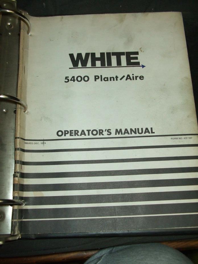 White 5400 Plant/Aire Planter Operator's Manual