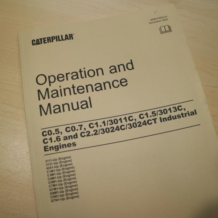 Caterpillar CAT Industrial Diesel Engine Operation Operator Maintenance Manual