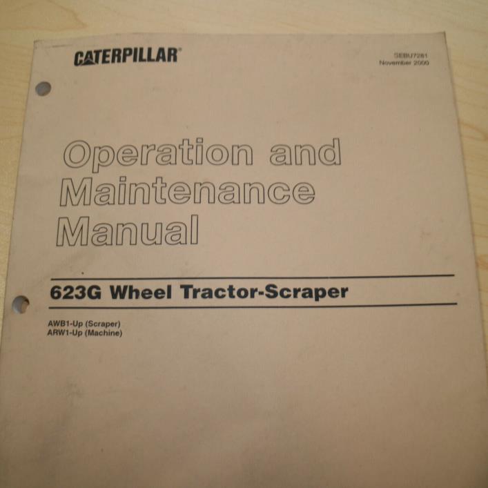 CAT Caterpillar 623G Scraper Operation/Maintenance Manual owner operator pan AWB