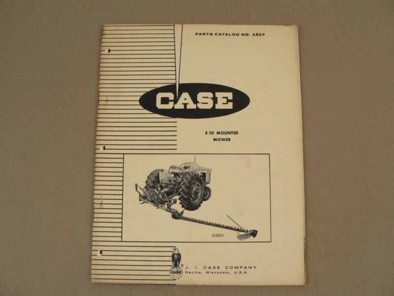 Case Tractors E10 Mounted Mower Service Repairs Parts Catalog List 1964 A809