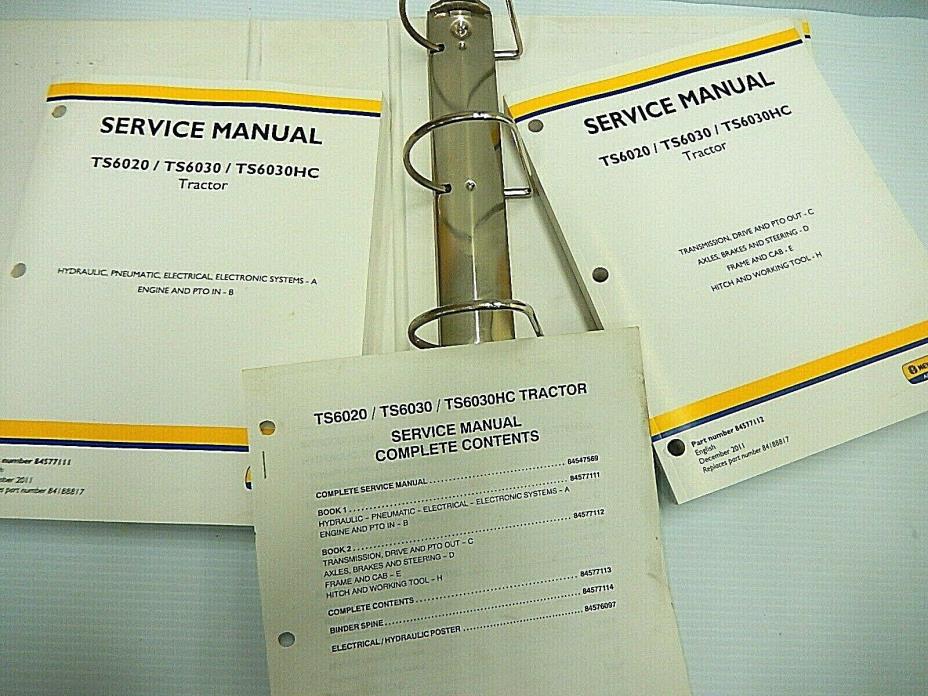 New Holland TS6020 TS6030 TS6030HC Tractor Service Repair Manual W/BINDER