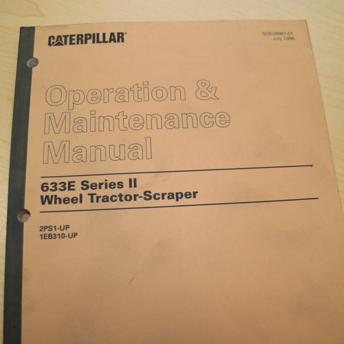 Caterpillar 633E Series II Pan Scraper Owner Operator Maintenance Manual book