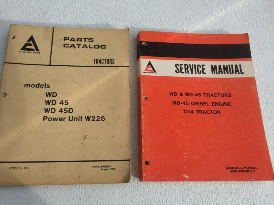 vintage allis chalmers wd,wd 45,d14 tractor service manual and parts catalog
