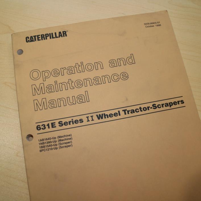 Caterpillar 631E Series II Pan Wheel Scraper Owner Operator Maintenance Manual