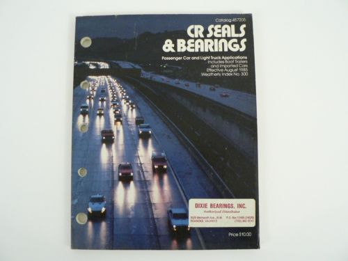 VTG CR Industries Seals & Bearings Catalog 1985 Passenger Car Light Trucks