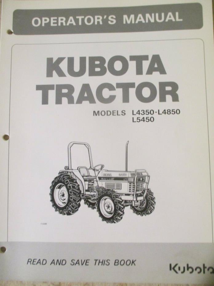 Kubota L4350 L4850 L5450 Operators Manual 32550-19711