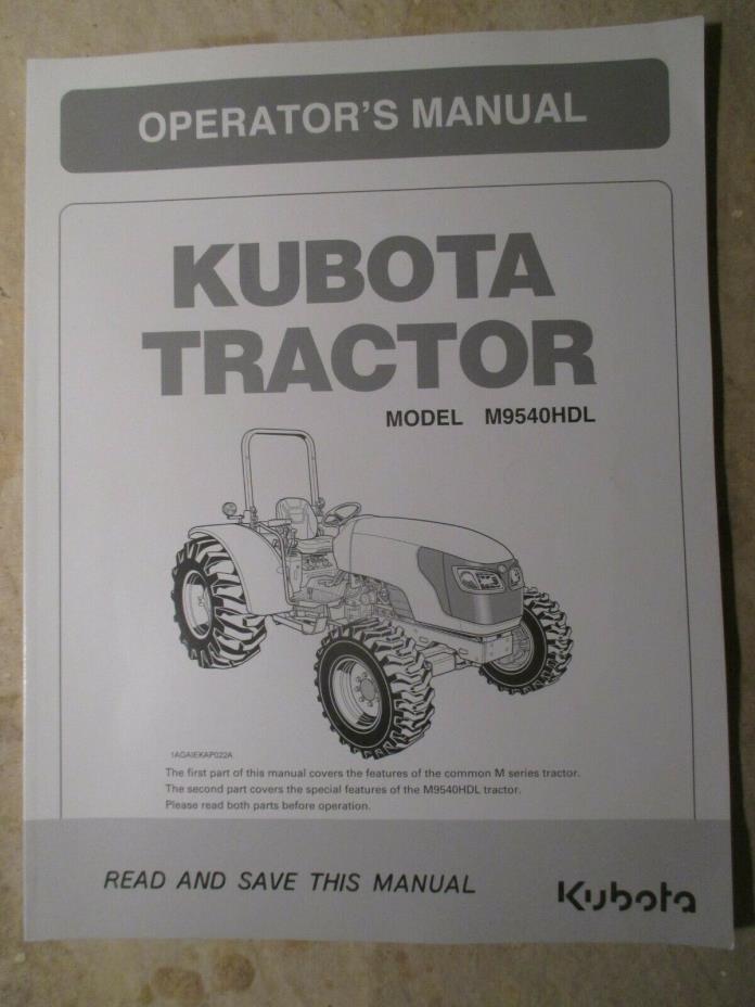 Kubota M9540HDL Operators Manual 3C391-99714