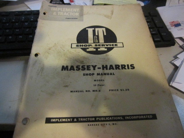 MASSEY HARRIS Model 16 PACER,  MANUAL No MH-6