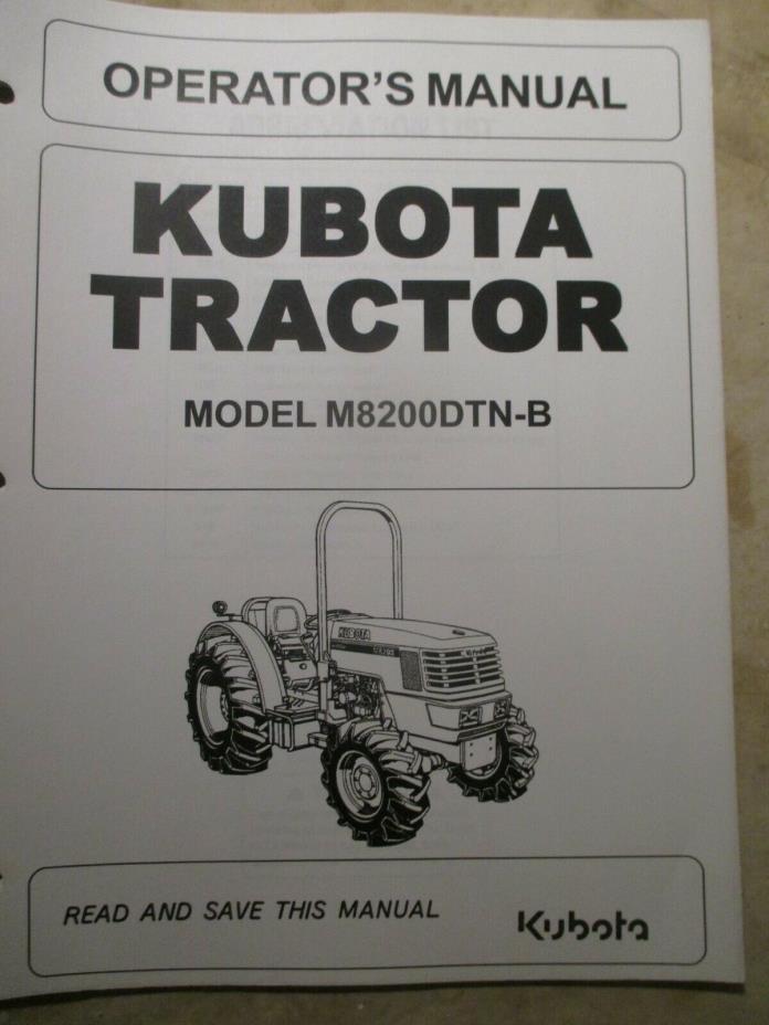 Kubota M8200DTN-B Operators Manual 3A481-99711