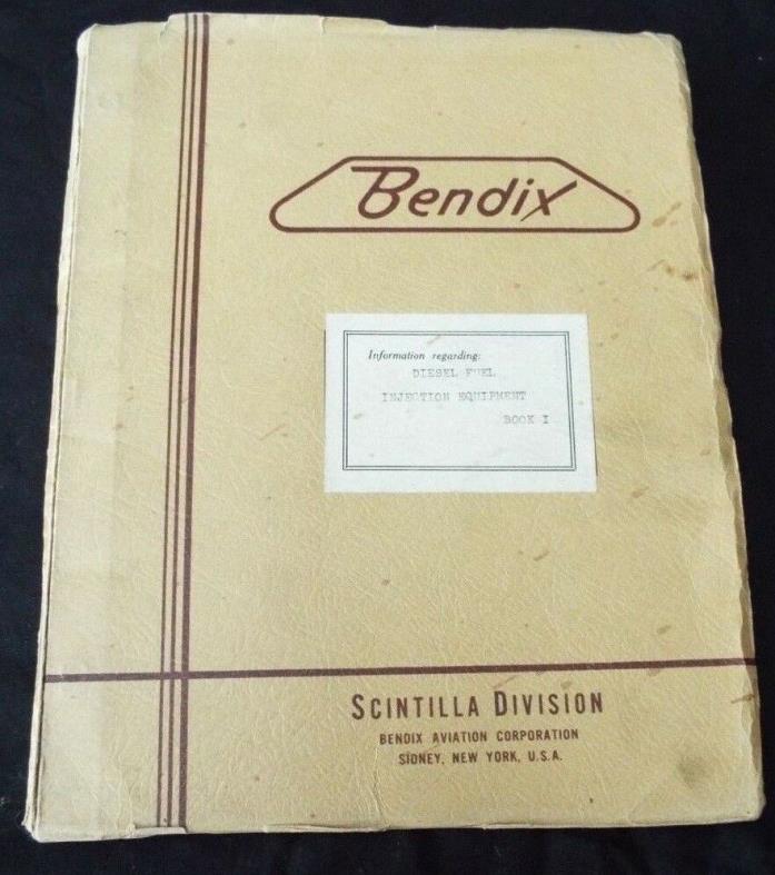 Vintage 1959 BENDIX Diesel Fuel Injection FCS F3X Pumps Maintenance Shop Manual