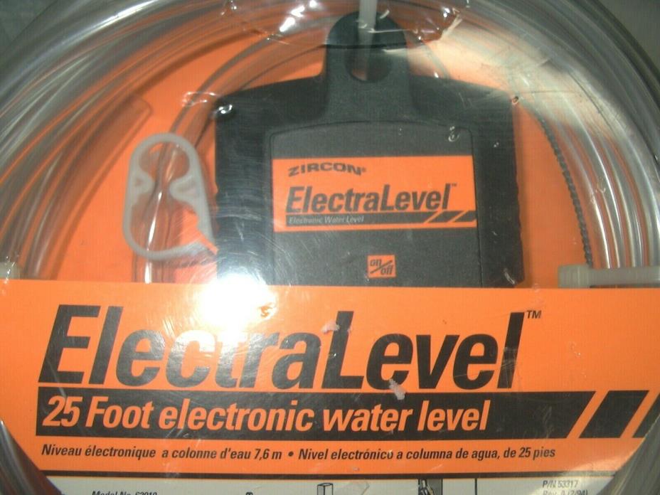 ZIRCON Electronic Water Level 25 Foot ElectraLevel NEW Model 62010 DIY M380Q