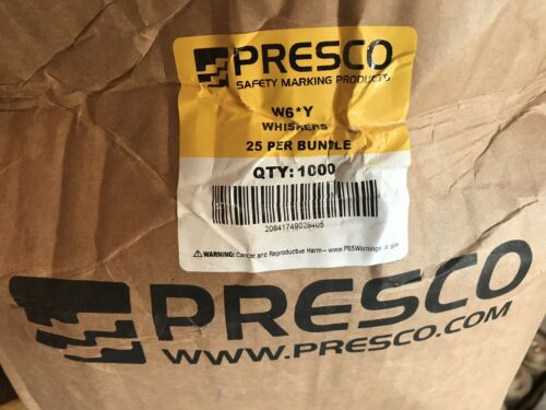 Presco W6 Marking Whiskers Yellow 6 inches in Length Pack of 1000