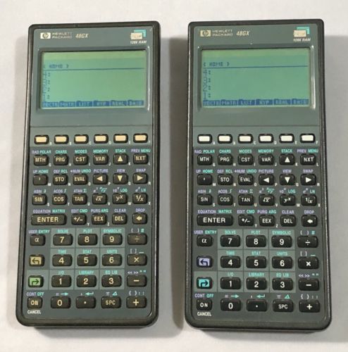 Two HP 48GX Calculators w/ 128K RAM & Cases
