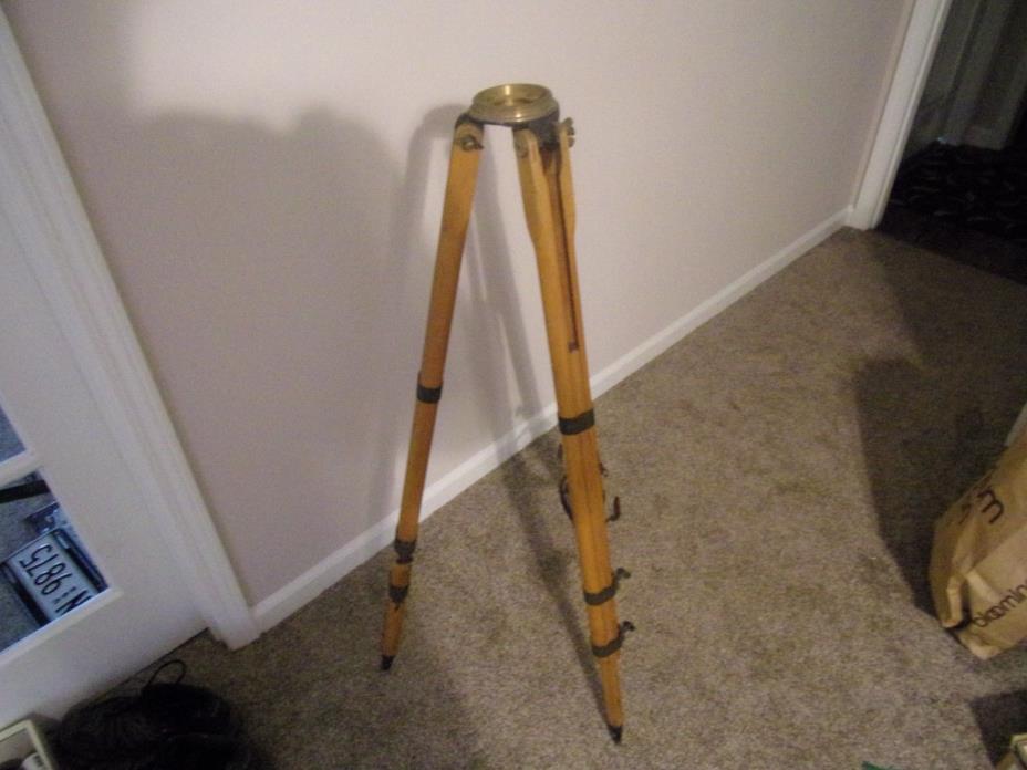 Dietzgen Tripod Wood With Brass Fittings  for transit or level or lamp stand