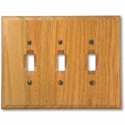 4025TTT Traditional Wood Triple Toggle Wallplate, Light Oak - Switch Plates