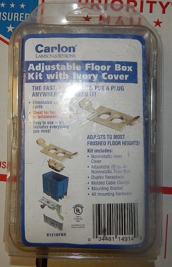 Carlon B121BFBR Adjust-A-Box 1-Gang Non-Metallic Floor Box Kit Ivory