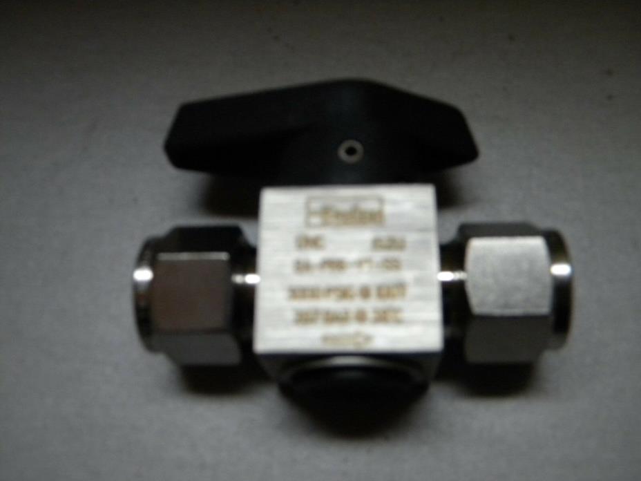 Parker Rotary Plug Valve, 1/2 In, 316 SS, 1/4 Turn, 8A-PR6-VT-SS