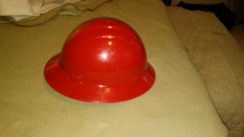 Americana Full Brim Hard Hat Work Safety Helmet Sun Protection,  FIRE RED