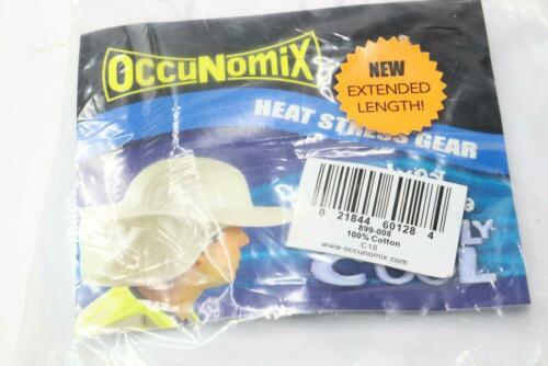 Qty 8 Occunomix Safety Hard Hat Neck Sun Shade Shield Protects Face Neck, White