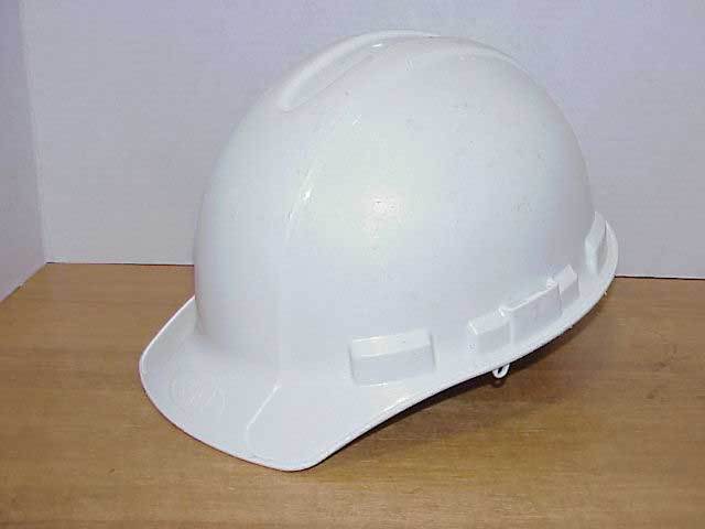 White hard hat, 3M XLR8 with Suspension, Flex Gear Adjustable Size Free Ship
