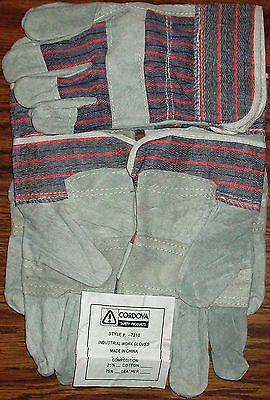 #798 - 3 pair leather & canvas work gloves - 3-4-1 price!
