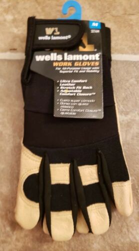 Men's Hi-Dexterity Leather Work Gloves, Ultra Comfort, Stretch Fit, Medium (W...