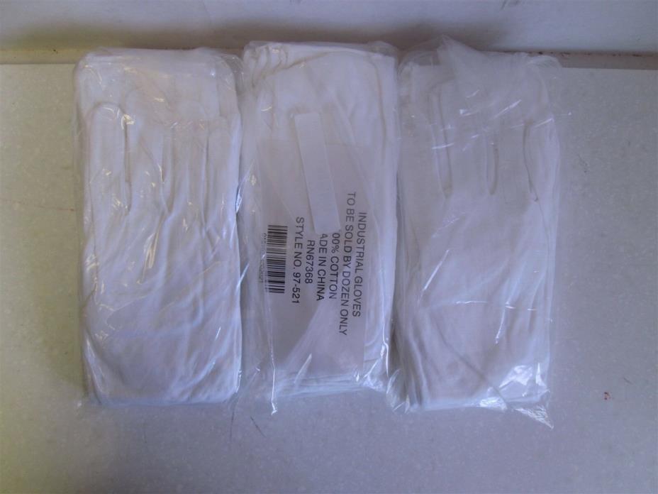 3 Dozen General Protection Inspection Gloves White Women's Universal Size NEW