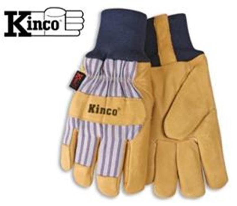 (6 Pair) Kinco 1927KW Insulated Leather Winter Glove With Knit Wrist - Small