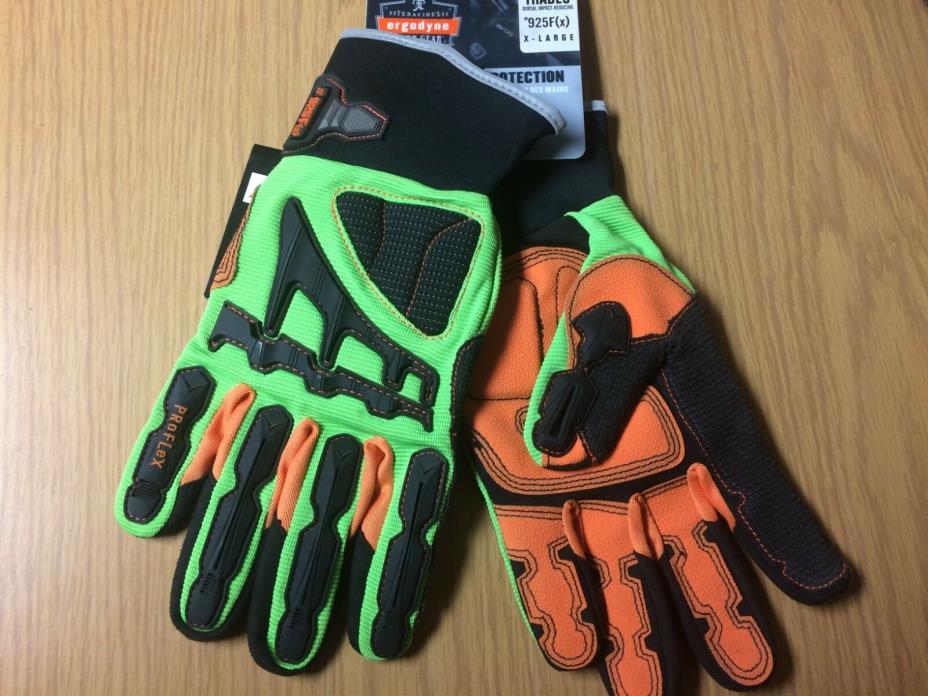 Ergodyne ProFlex 925F(x) Dorsal Impact-Reducing Gloves - Size XL - Lime