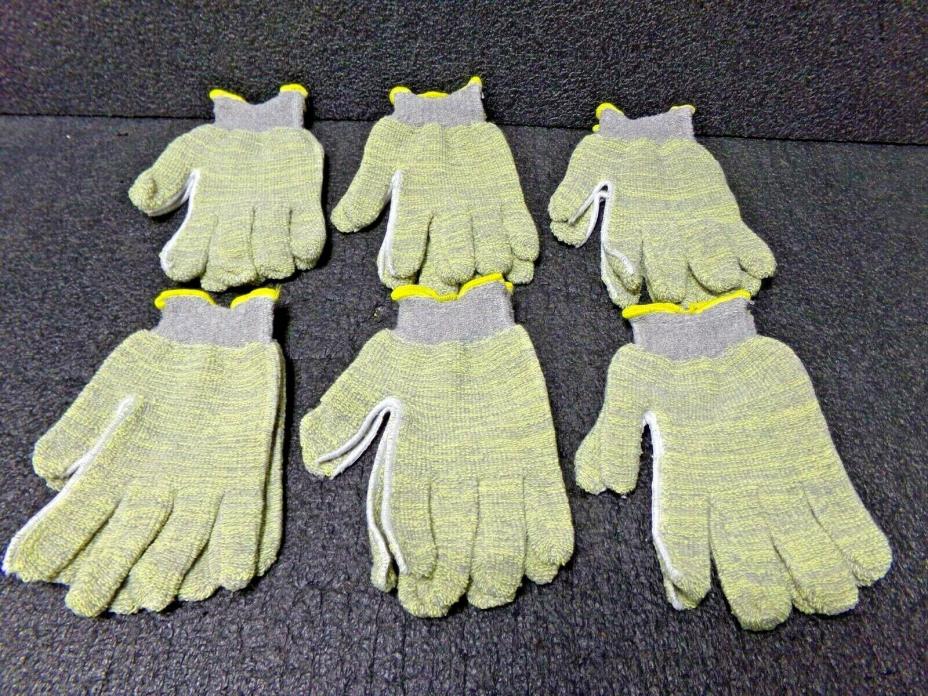 Sperian TTC24 Gray/Yellow Universal Nylon/Terry Cloth Gloves 6pk