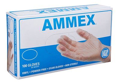 AMMEX VPF66100 BX Medical Vinyl Gloves Disposable Powder Free, Latex Rubber Free
