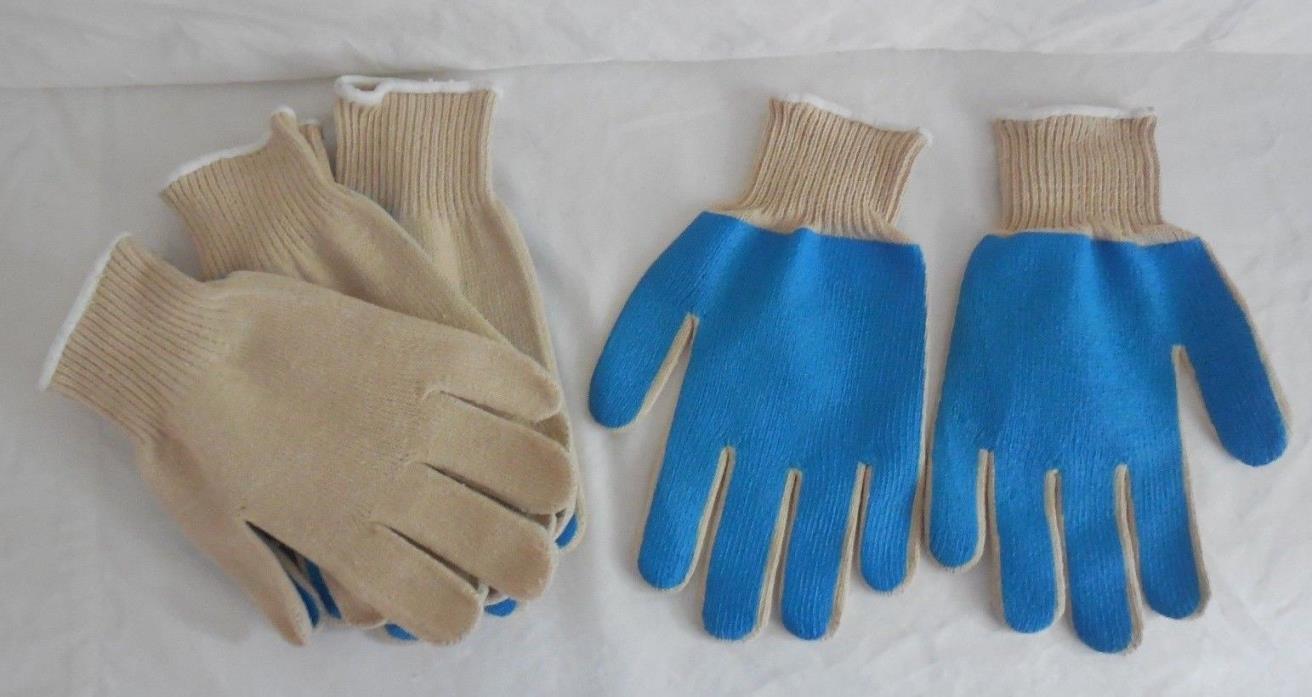 4-Pair Large,  Stretch-Knit   'Fabric Work Gloves'  with Non-Slip/Firm-Grip Palm