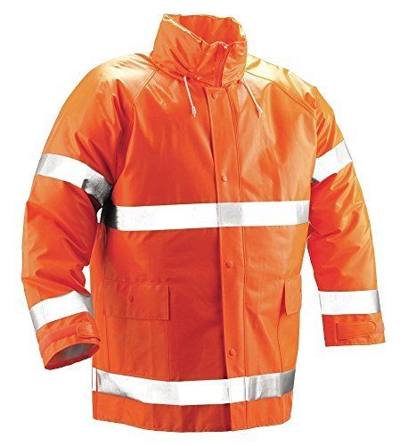 5X FR HIGH VISIBILITY ORANGE RAIN JACKET ANSI 107  .35 MM conford-brite