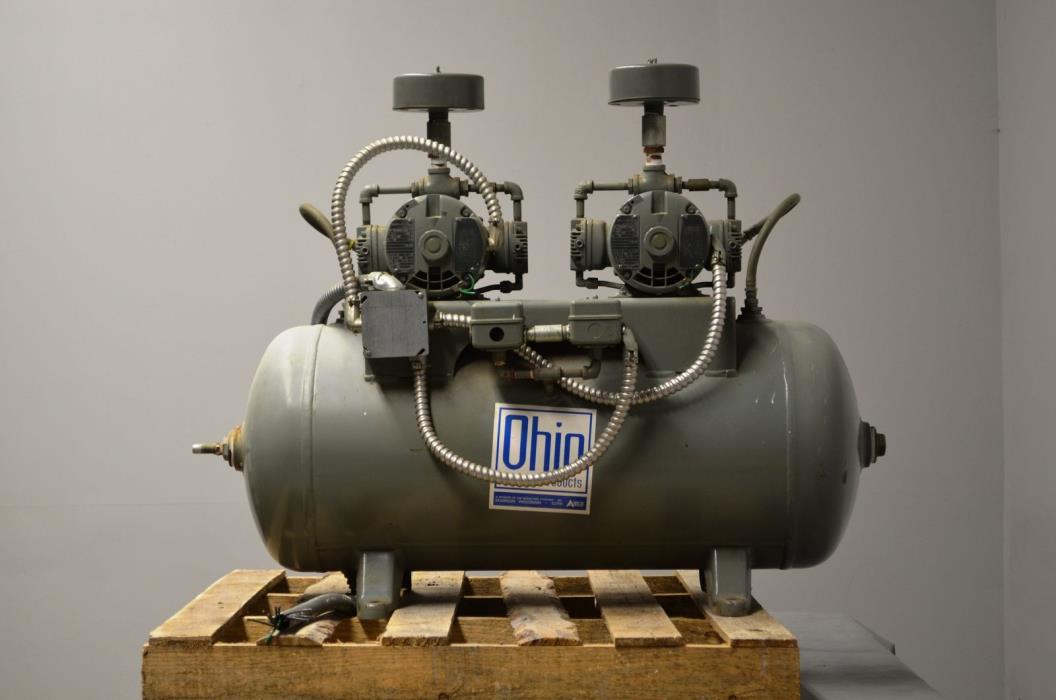 Ohio Medical Air Compressor W/Twin Gast Air Compressors, 32 Gal With Air Dryer