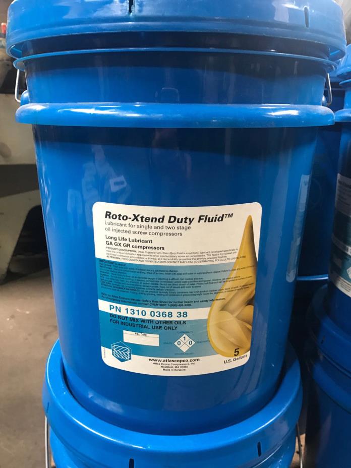 Atlas Copco 5 Gallon 1310 0368 38 Roto Xtend Compressor Oil