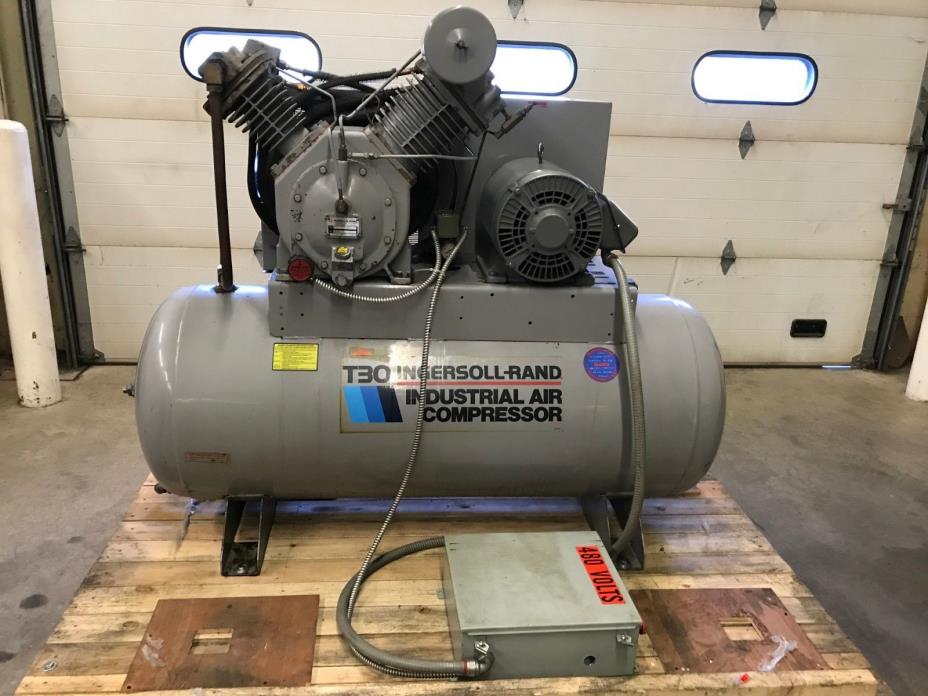 INGERSOLL RAND TYPE 30T 15 H.P. RECIPROCAL AIR COMPRESSOR WITH TANK