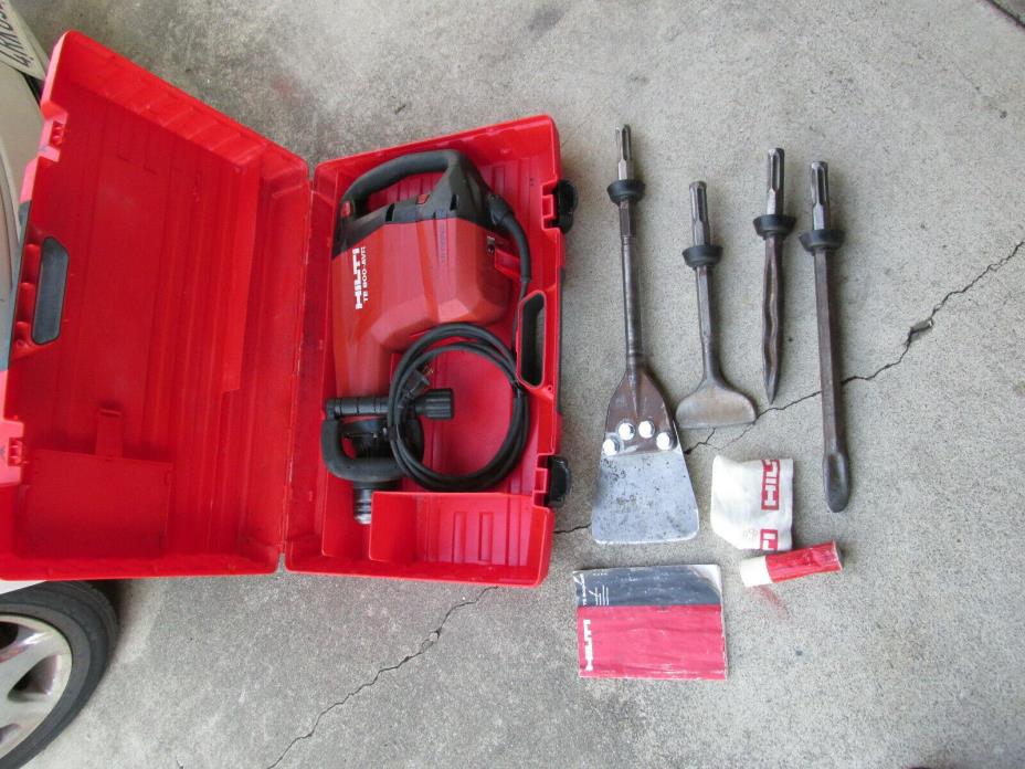 HILTI  TE-800AVR demolition breaker w/lot bits & tile chisel KIT NICE (810)