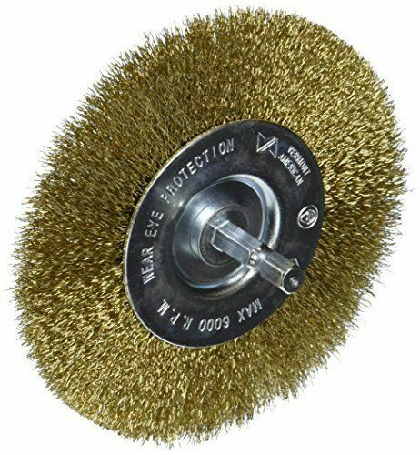 4 Inch Fine Brass Wire Wheel Power Brush with 1/4-Inch Hex Shank for Drill New
