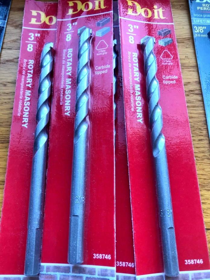 4 Carbide tipped Rotary Masonry Drill Bits 3/8 Do it Best